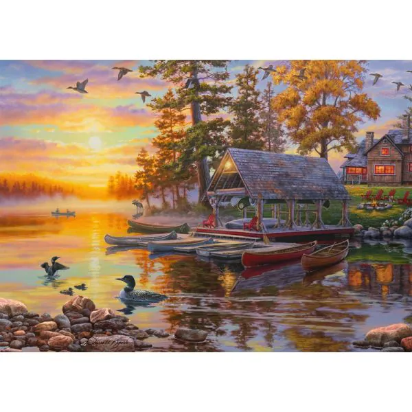 Schmidt Spiele Darrel Bush: Bootshaus mit Kanus, 1.000 Teile Puzzle Fabrikverkauf