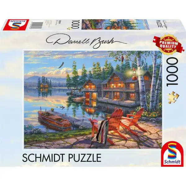 Schmidt Spiele Darrel Bush: Seeufer am Loon Lake, New York, 1.000 Teile Puzzle Blitzverkäufe