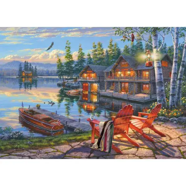 Schmidt Spiele Darrel Bush: Seeufer am Loon Lake, New York, 1.000 Teile Puzzle Blitzverkäufe