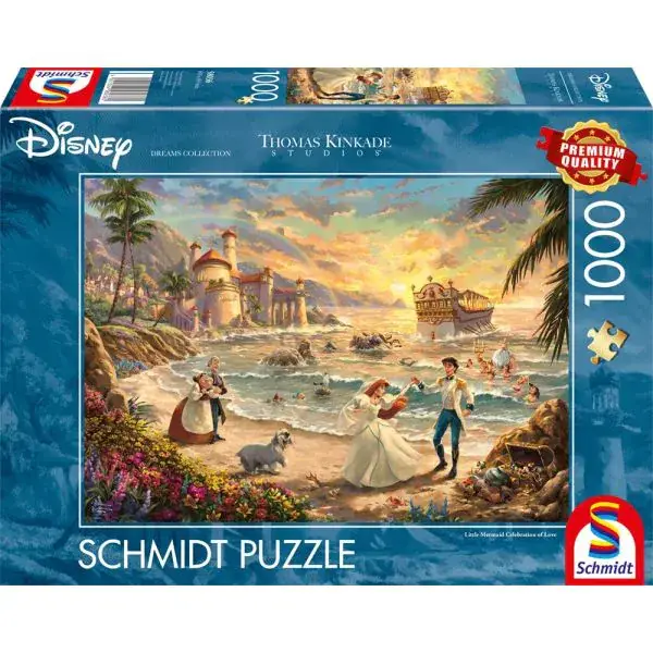 Schmidt Spiele Thomas Kinkade Studios: Disney Dreams Collection - The Little Mermaid Celebration of Love (Arielle, die Meerjungfrau), 1.000 Teile Puzzle Günstig kaufen