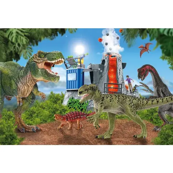 Schmidt Spiele Schleich ®: Dinosaurs – Dinosaurier der Urzeit, 100 Teile Kinderpuzzle mit Add-on (eine Original Saichania mini Figur) Exklusive Angebote