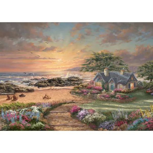 Schmidt Spiele Thomas Kinkade Studios: Seaside Cottage, 1.000 Teile Puzzle Nur noch ein Tag übrig