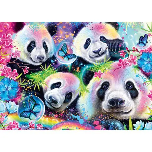 Schmidt Spiele Sheena Pike: Neon Blumen-Pandas, 1.000 Teile Puzzle Günstiger Verkauf