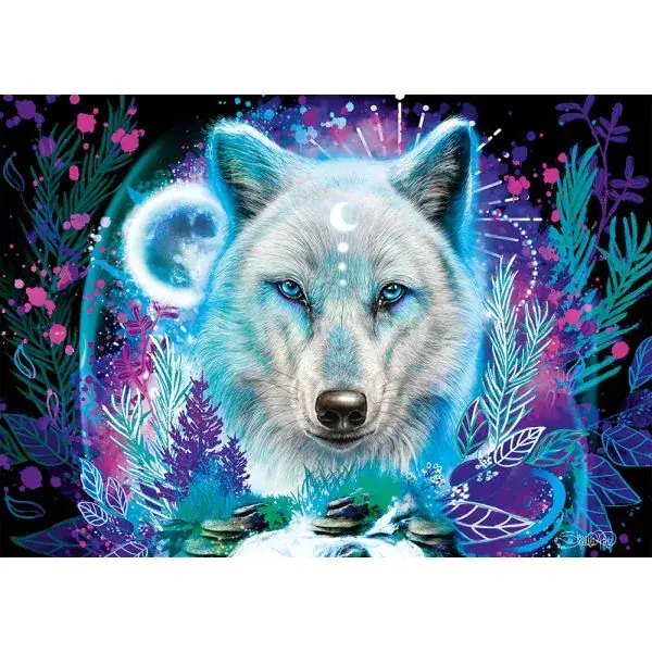 Schmidt Spiele Sheena Pike: Neon Arktis-Wolf, 1.000 Teile Puzzle Fabrikverkauf