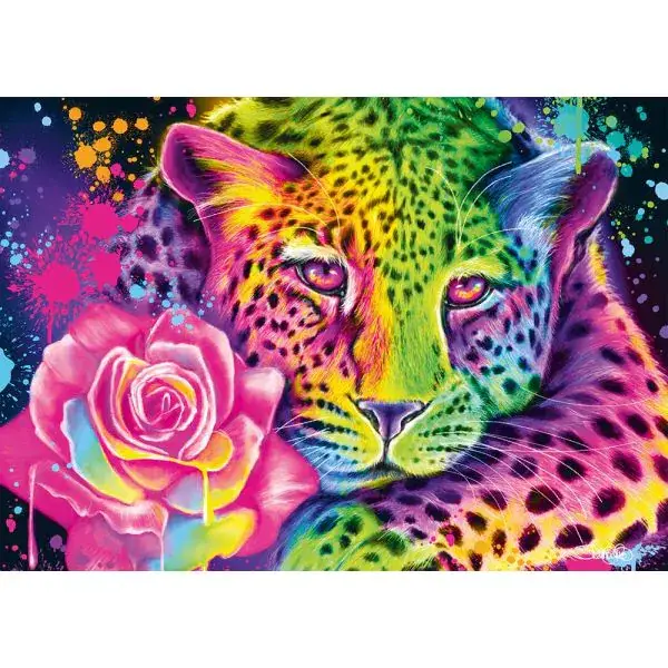 Schmidt Spiele Sheena Pike: Neon Regenbogen-Leopard, 1.000 Teile Puzzle Meist gekauft