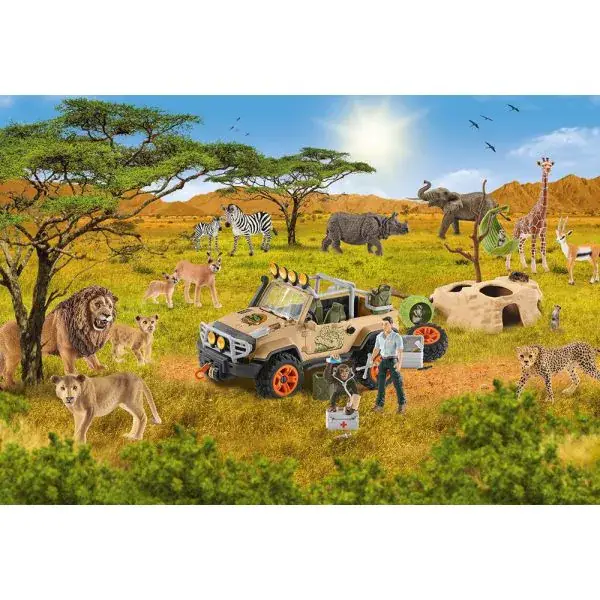 Schmidt Spiele Schleich ®: Wild Life - In der Sarvanne, 60 Teile Kinderpuzzle mit Add-on (eine Original Baby Löwenjunge Figur) Online Shopping