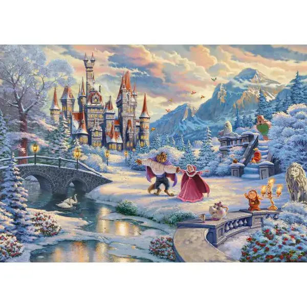 Schmidt Spiele Thomas Kinkade Studios: Disney, Die Schöne und das Biest, Zauberhafter Winterabend, 1.000 Teile Puzzle Preisnachlass