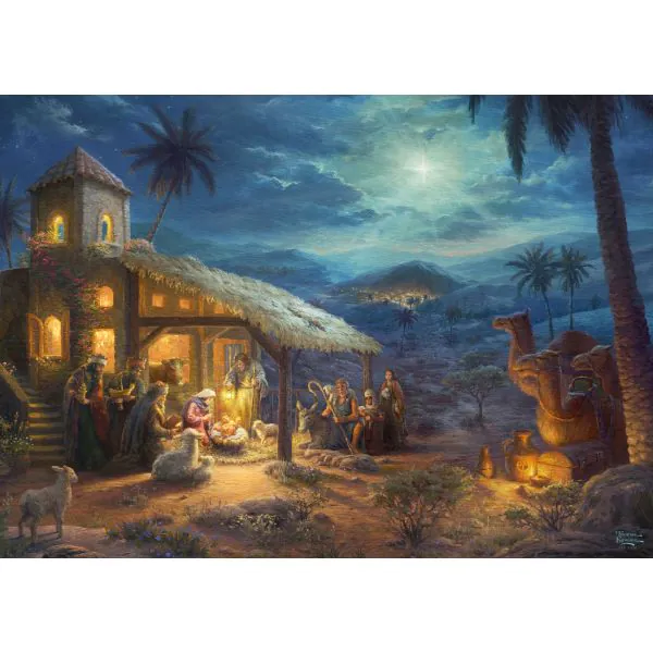 Schmidt Spiele Thomas Kinkade Studios: Spirit, Jesu Geburt, 1.000 Teile Puzzle Weihnachtsangebot
