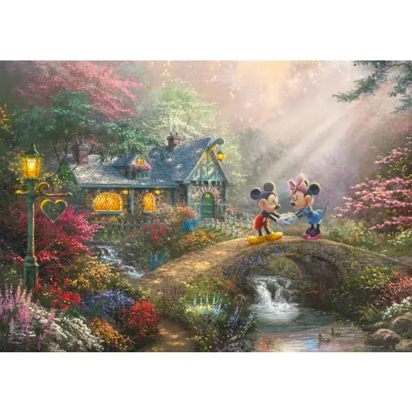 Schmidt Spiele Thomas Kinkade Studios: Disney - Mickey & Minnie in der Nostalgie Metalldose, 500 Teile Puzzle Räumungsverkauf