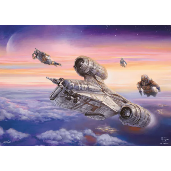 Schmidt Spiele Thomas Kinkade Studios: Star Wars The Mandalorian - Die Eskorte , 1.000 Teile Puzzle Super Sparpreis