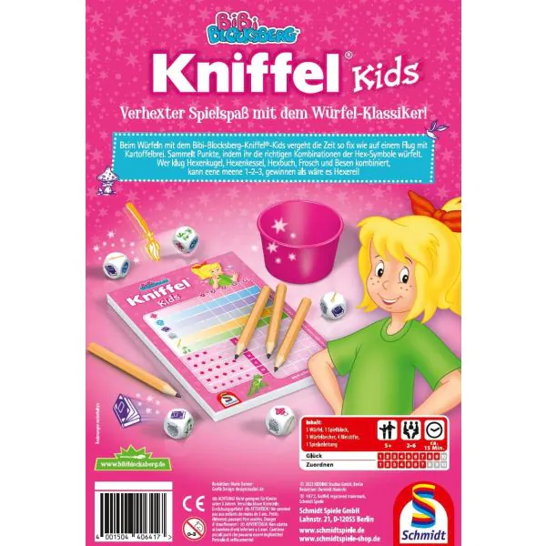 Schmidt Spiele Bibi Blocksberg: Kniffel® Kids, Kinderspiel Nur für heute