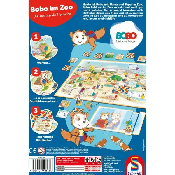 Schmidt Spiele Bobo Siebenschläfer: Bobo im Zoo – Die spannende Tiersuche, Kinderspiel 50% Rabatt für begrenzte Zeit