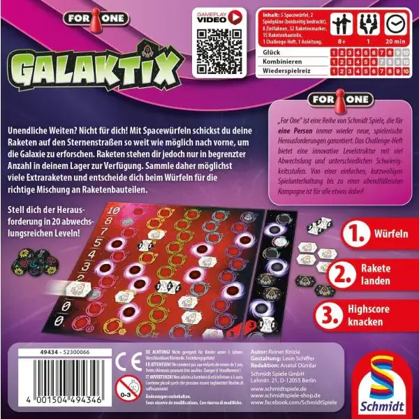 Schmidt Spiele For One – Galaktix, Familienspiel Fabrikpreis