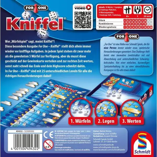 Schmidt Spiele For One – Kniffel, Familienspiel Rabatt