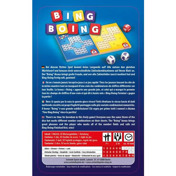 Schmidt Spiele Bing Boing, Reisespiel in der Metalldose Online Shopping