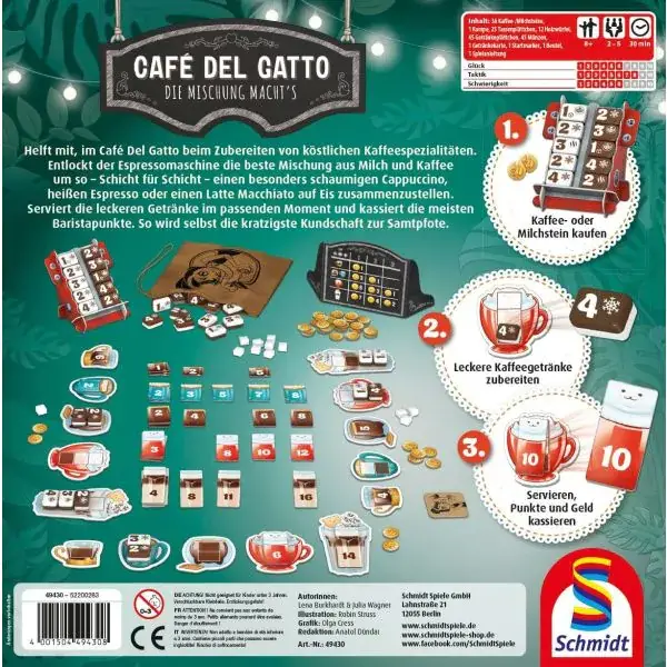 Schmidt Spiele Café Del Gatto, Familienspiel Preisnachlass