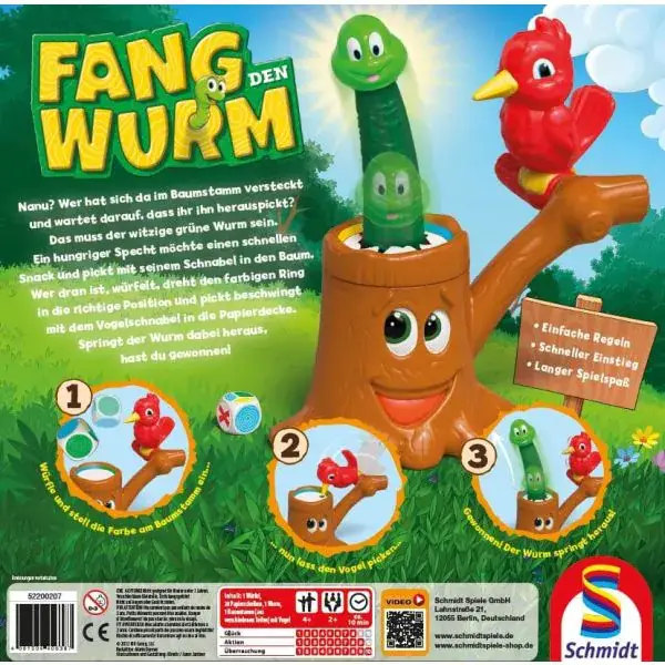 Schmidt Spiele Fang den Wurm, Kinderspiel Saisonschlussverkauf