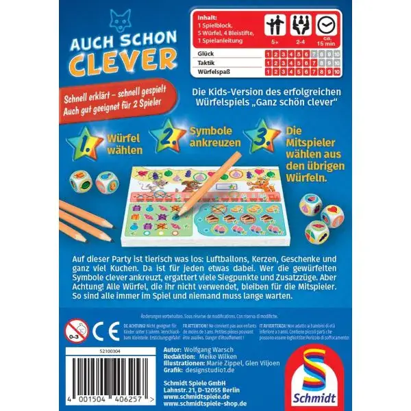 Schmidt Spiele Auch schon clever, Kinderspiel Online Outlet