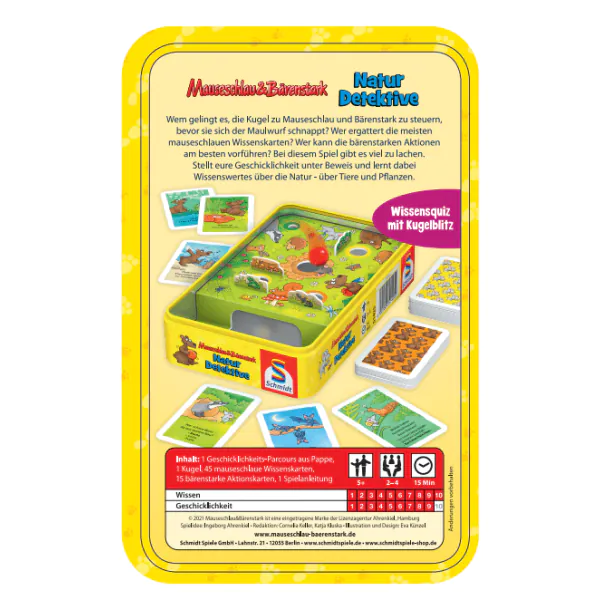 Schmidt Spiele Mauseschlau & Bärenstark: Naturdetektive, Reisespiel in der Metalldose Blitzangebot