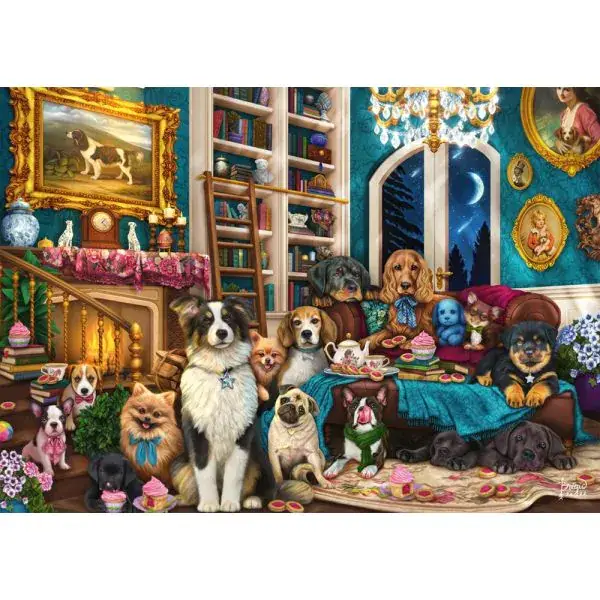 Schmidt Spiele Brigid Ashwood: Party in der Bibliothek, 1.000 Teile Puzzle Zeitlich begrenztes Angebot