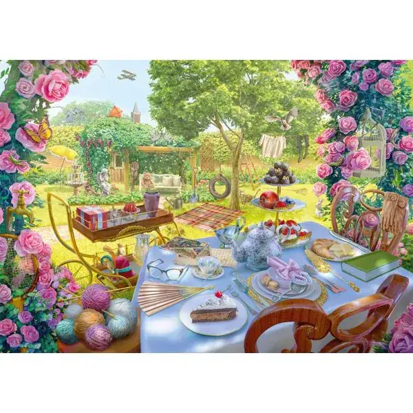 Schmidt Spiele June's Journey: Tee im Garten, 1.000 Teile Puzzle Neuheiten