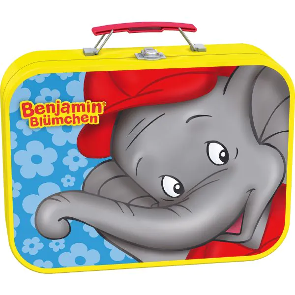 Schmidt Spiele Puzzle-Box: Benjamin Blümchen im Metallkoffer mit 4 Kinderpuzzles (2 x 26 und 2 x 48 Teile) Begrenzte Freigabe