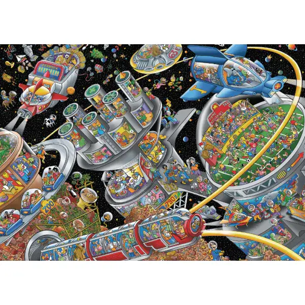 Schmidt Spiele Steve Skelton: Weltall-Kolonie, 1.000 Teile Puzzle Vierteljährliche Förderung