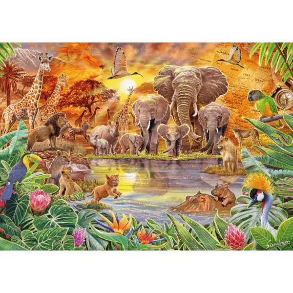 Schmidt Spiele Steve Sundram: Afrikas Tiere, 1.000 Teile Puzzle Nur noch ein Tag übrig
