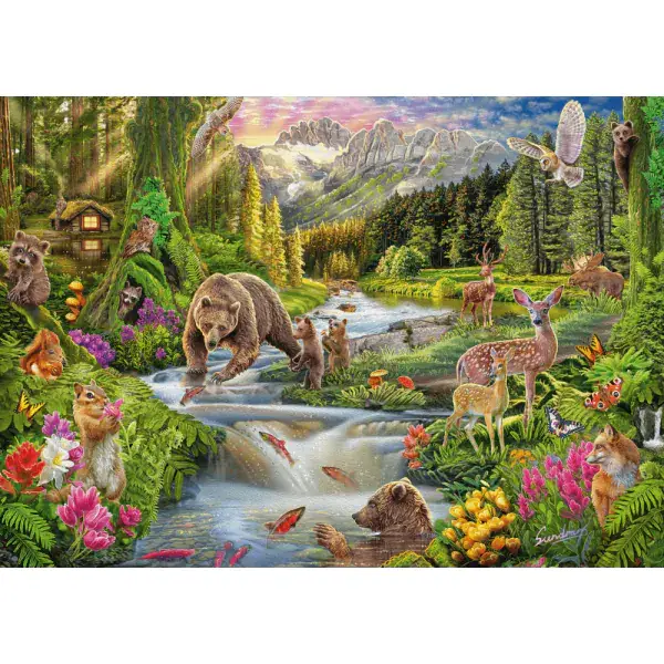 Schmidt Spiele Steve Sundram: Wildtiere am Waldesrand, 1.000 Teile Puzzle Super Rabatt