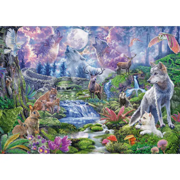 Schmidt Spiele Steve Sundram: Wildtiere im Mondschein, 1.000 Teile Puzzle Riesige Rabatte