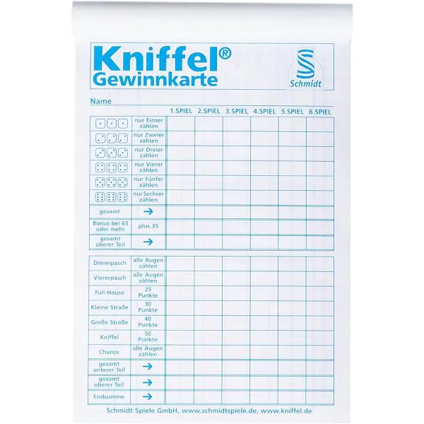 Schmidt Spiele Großer Kniffelblock (100 Blatt) Top Angebot