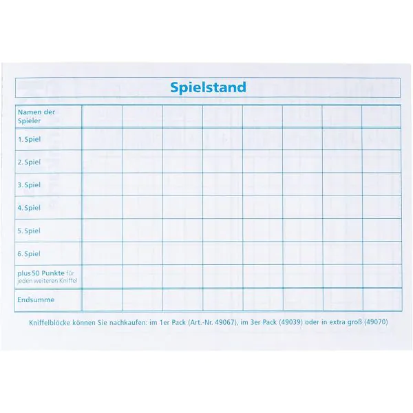 Schmidt Spiele Großer Kniffelblock (100 Blatt) Top Angebot