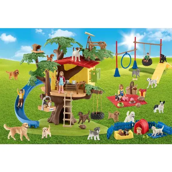 Schmidt Spiele Schleich ®: Farm World - Fröhliche Hunde, 40 Teile Kinderpuzzle mit Add-on (Original Figur) 50% Rabatt für begrenzte Zeit