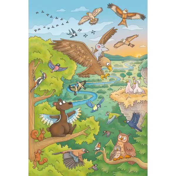 Schmidt Spiele Mauseschlau & Bärenstark: Reise in die Natur, 3x48 Teile Kinderpuzzle mit Add-on (Wissensbüchlein) 2025