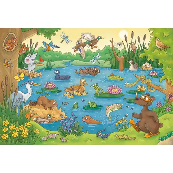 Schmidt Spiele Mauseschlau & Bärenstark: Reise in die Natur, 3x48 Teile Kinderpuzzle mit Add-on (Wissensbüchlein) 2025