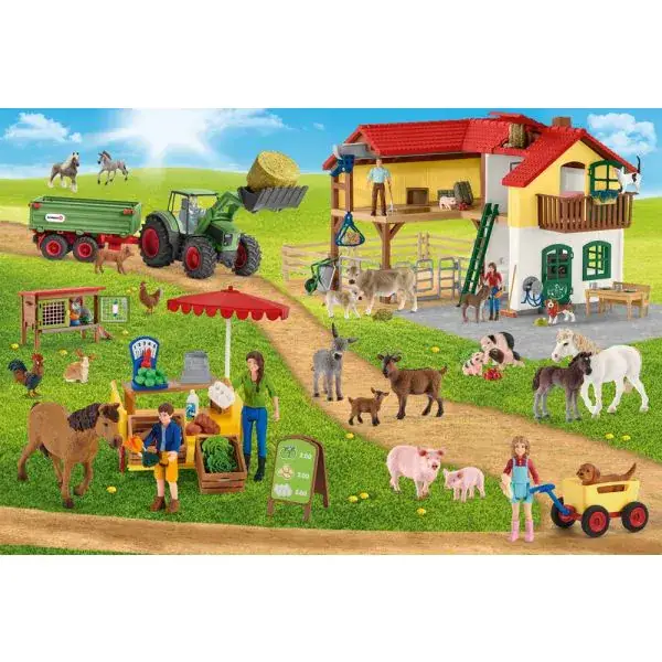 Schmidt Spiele Schleich ®: Farm World - Bauernhof und Hofladen, 100 Teile Kinderpuzzle mit Add-on (Original Figur) Online Shopping