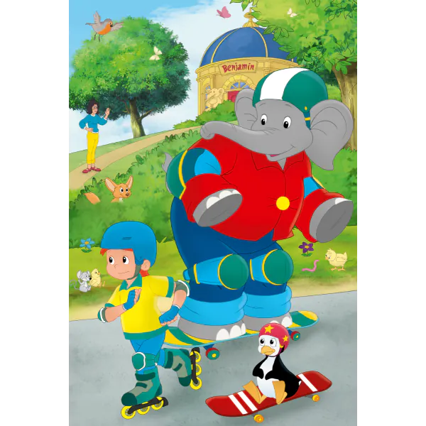 Schmidt Spiele Benjamin Blümchen: Sport und Spiel mit Törööö!, 3x48 Teile Kinderpuzzle Weihnachtsangebot
