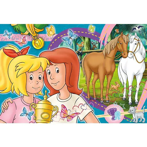 Schmidt Spiele Bibi & Tina: Pferdeglück, 100 Teile Kinderpuzzle mit Add-on (inkl. Slap Snap Band bunt) Osterangebot