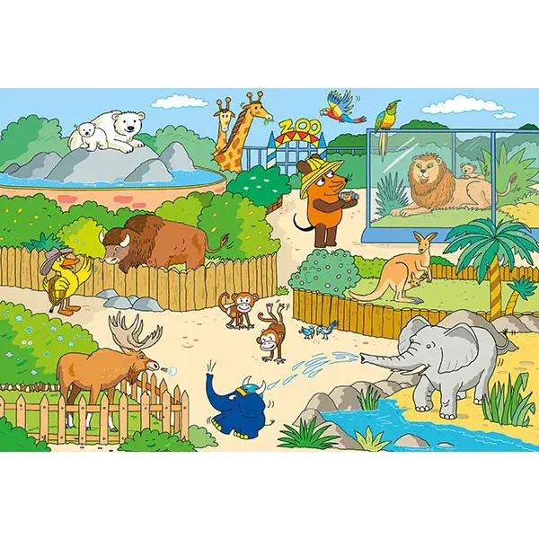 Schmidt Spiele Die Maus: im Zoo, 60 Teile Kinderpuzzle Jubiläumsangebot