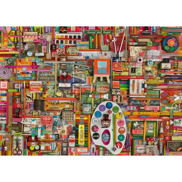 Schmidt Spiele Shelley Davies: Vintage Künstlermaterialien, 1.000 Teile Puzzle Saisonale Angebote