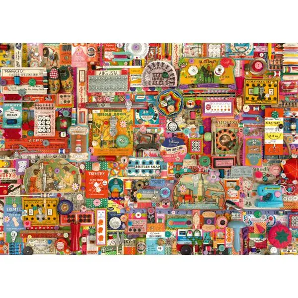 Schmidt Spiele Shelley Davies: Vintage Handarbeitszeug, 1.000 Teile Puzzle Räumungsverkauf