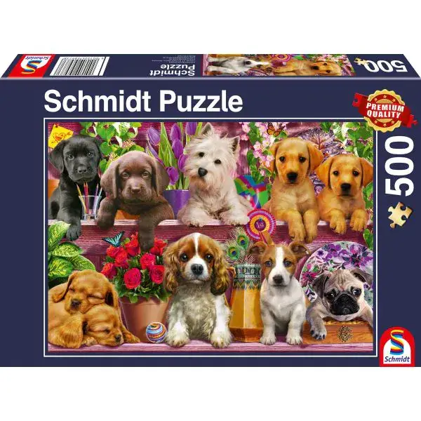 Schmidt Spiele Hunde im Regal, 500 Teile Puzzle Vierteljährliche Förderung