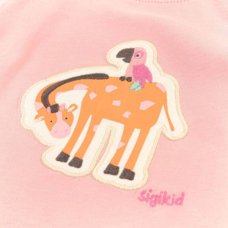 Sigikid Baby T-Shirt, zartrosa mit Giraffen Motiv Weihnachtsangebot