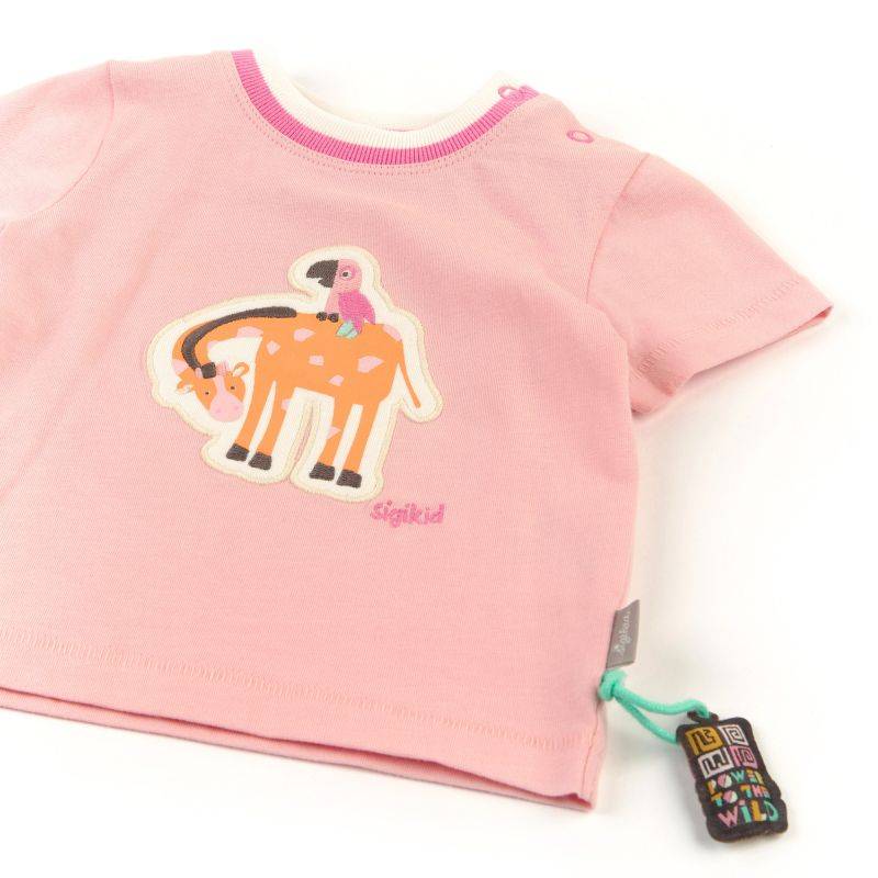 Sigikid Baby T-Shirt, zartrosa mit Giraffen Motiv Weihnachtsangebot