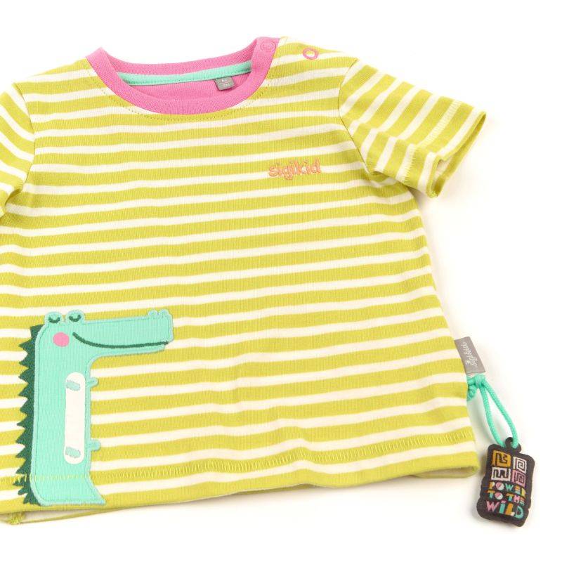 Sigikid Baby T-Shirt geringelt mit Krokodil Motiv Heißer Verkauf