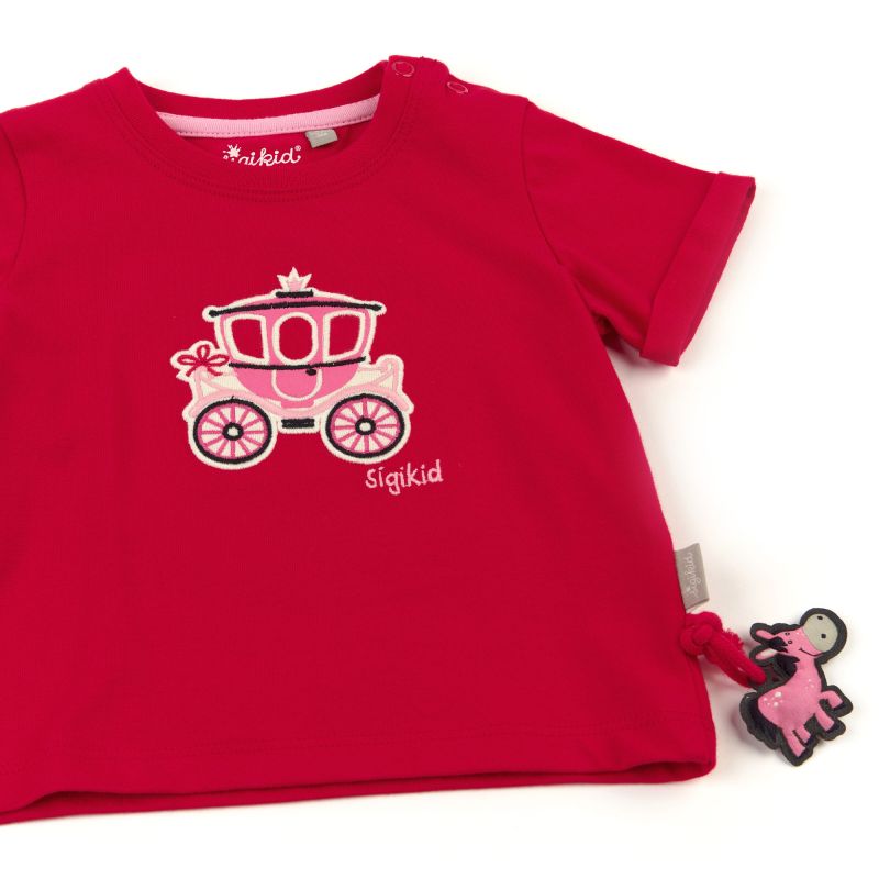 Sigikid Rotes Baby T-Shirt mit Märchenkutsche Motiv Online Outlet