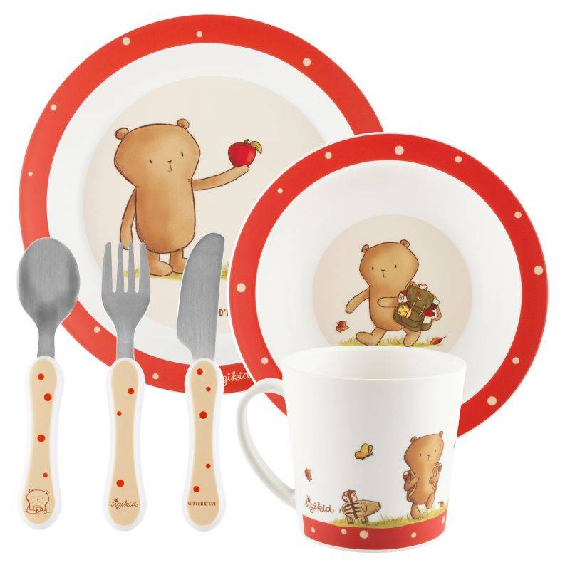 Sigikid Kinder Geschirr-Set Mister O'Lui Biberbär, rPET Saisonale Angebote