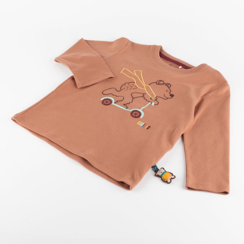 Sigikid Kinder Langarmshirt Bär, braun Sonderangebot der Fabrik