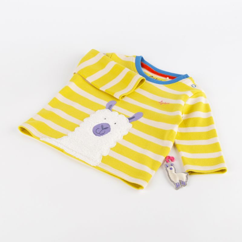 Sigikid Baby Langarmshirt Crazy Lama, gelb gestreift Bis zu 55% Rabatt