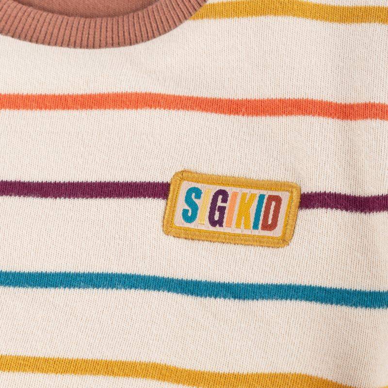 Sigikid Baby Wendeshirt Bär, bunt gestreift oder braun Nur noch ein Tag übrig